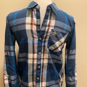 An original Penguin button down shirt. Youth Size Medium